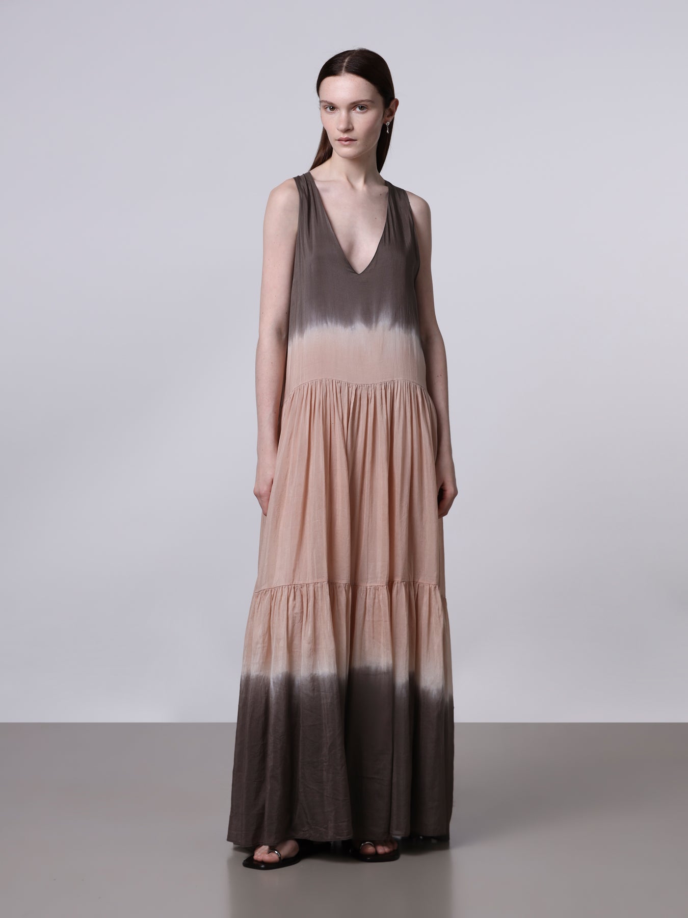 sheer tie dye dress Sheer-Sides Tie-Dye Long Prom Ball Gown