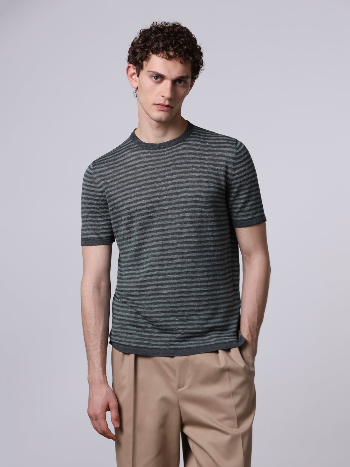 Striped linen t-shirt