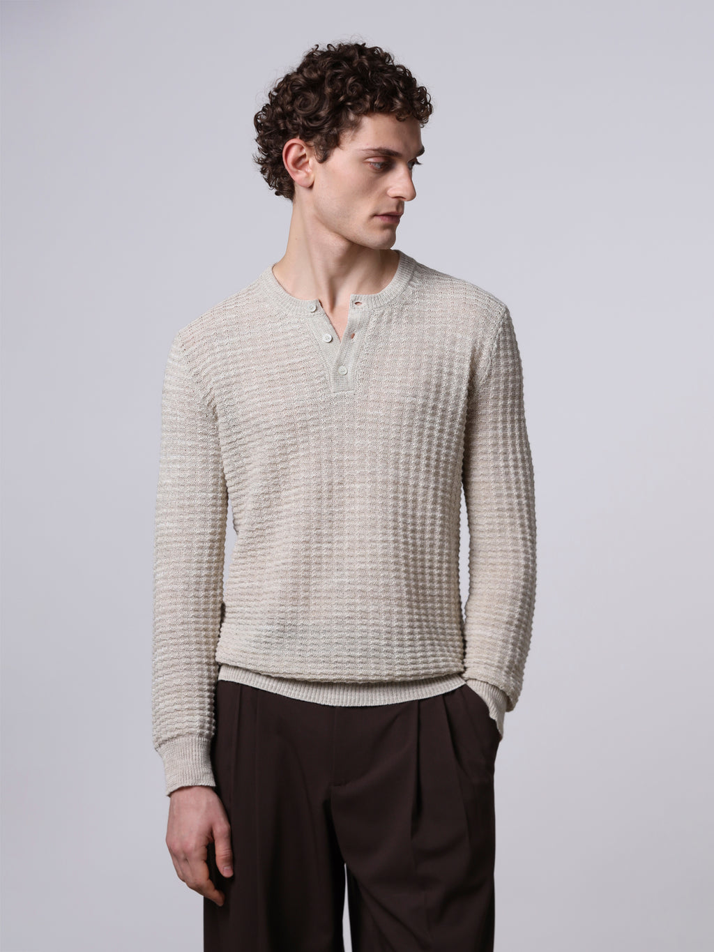 Mouliné textured-knit sweater