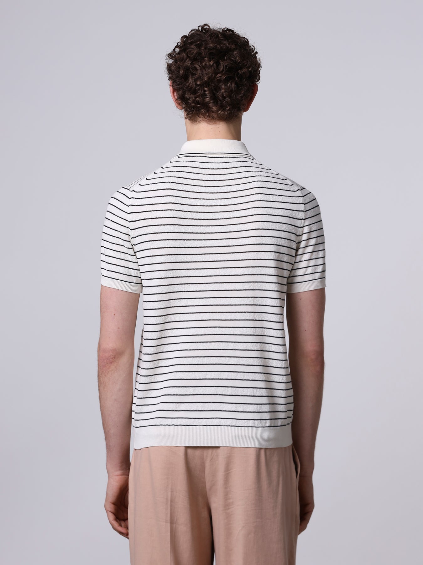 Striped cotton polo