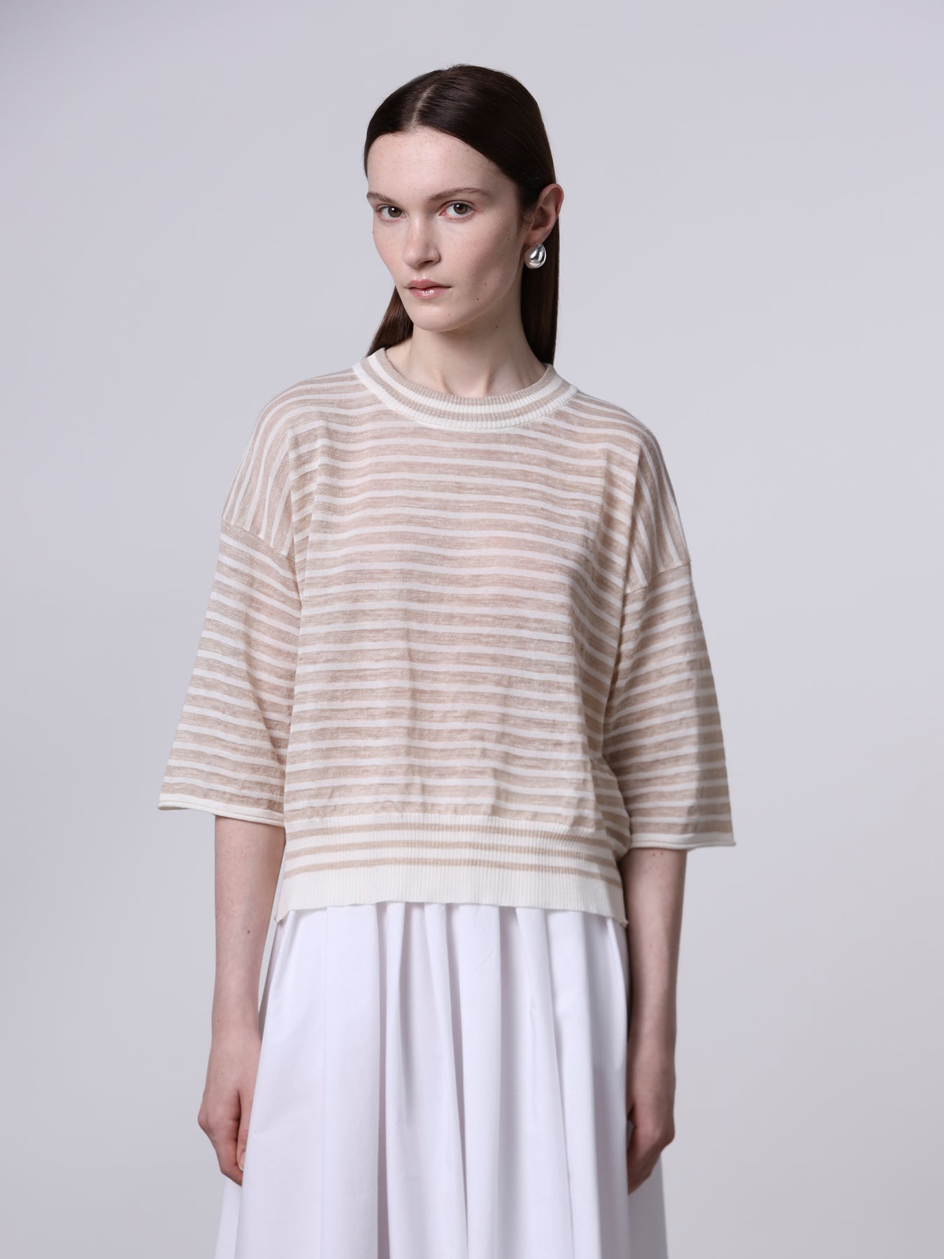 Striped linen t-shirt