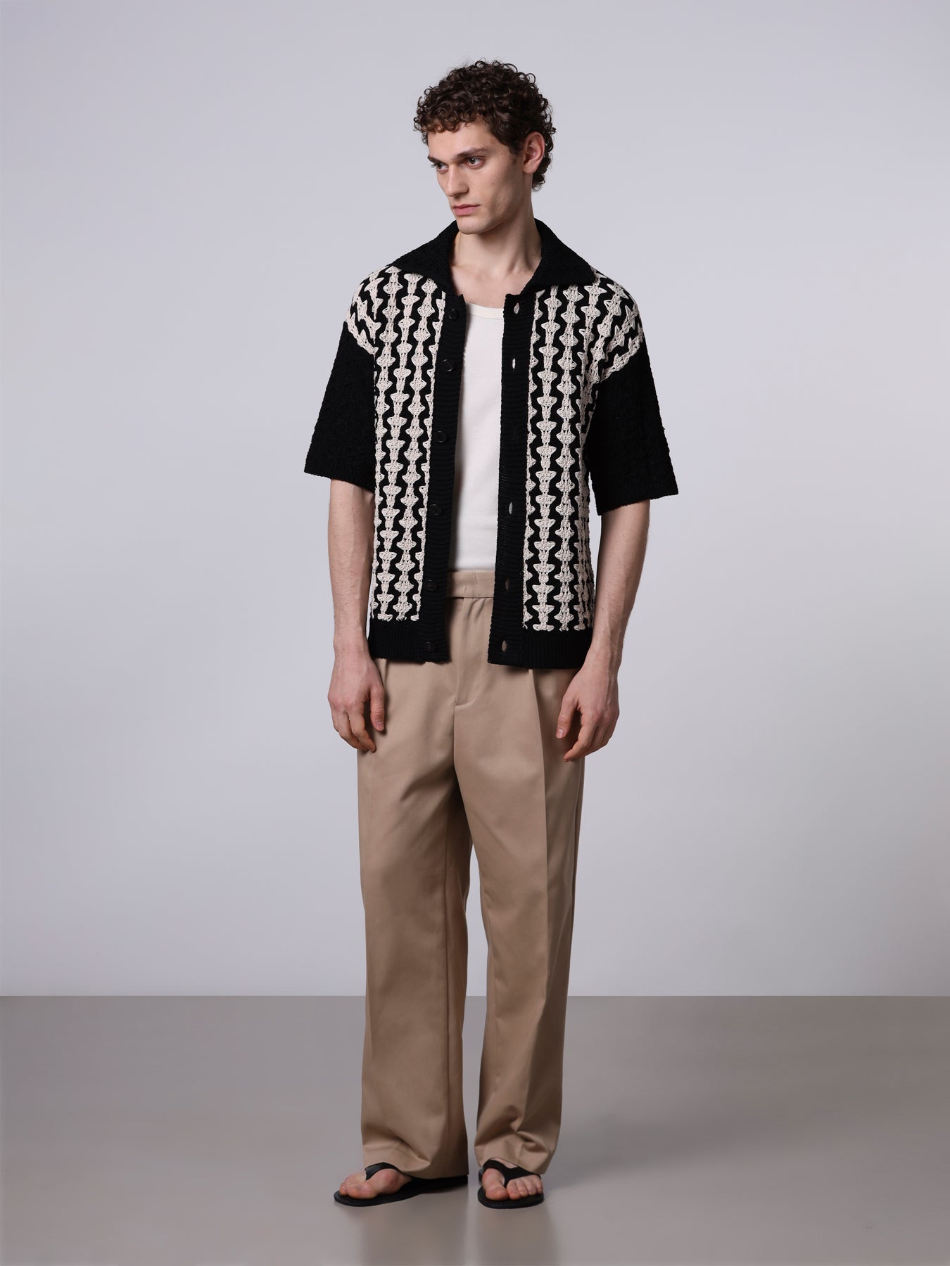 Bicolor jacquard shirt