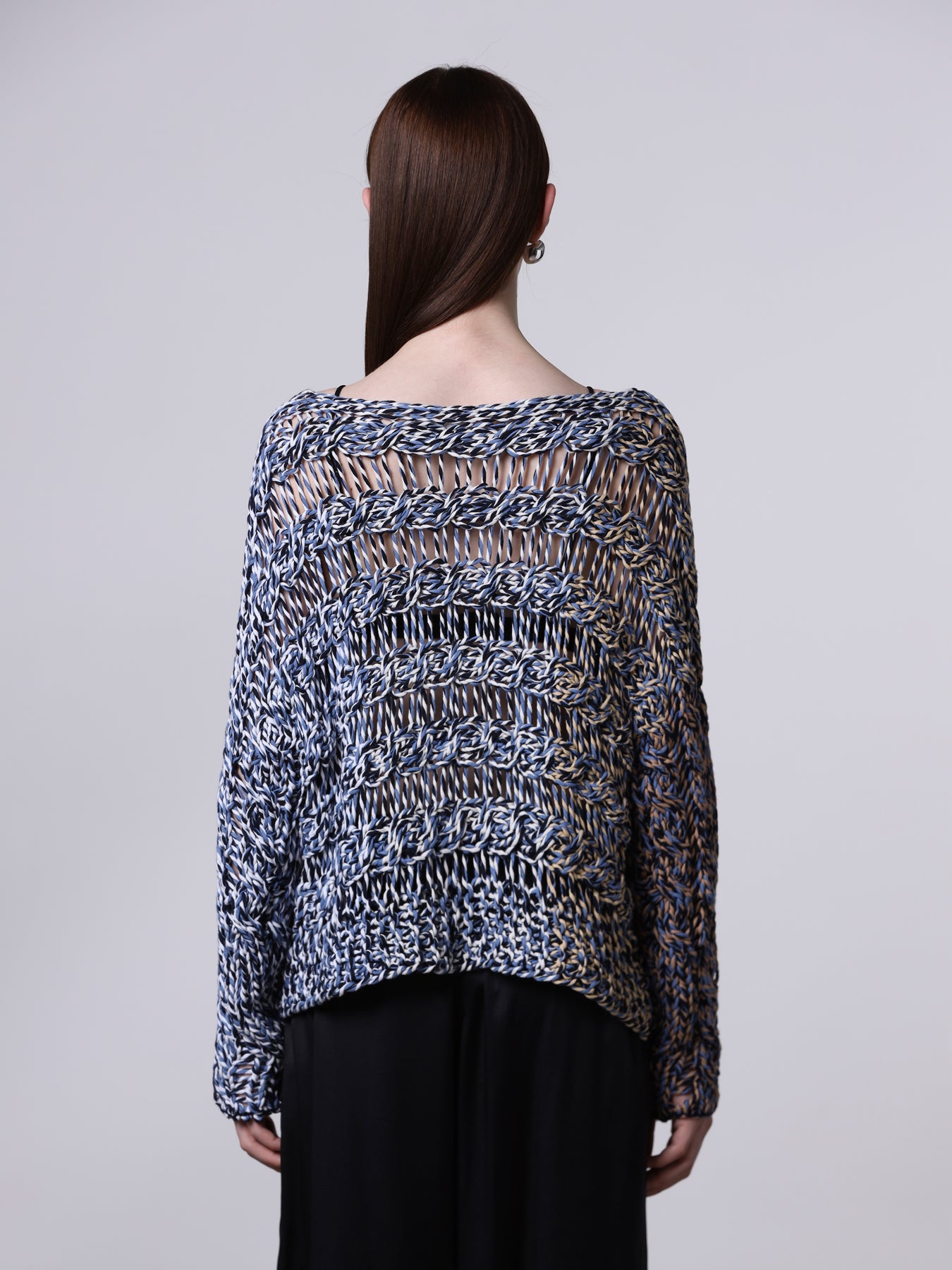 Multicolor cable-knit sweater