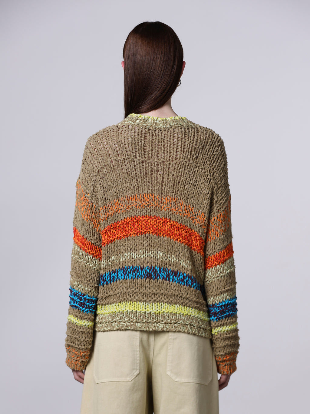Mixed-stitch striped sweater