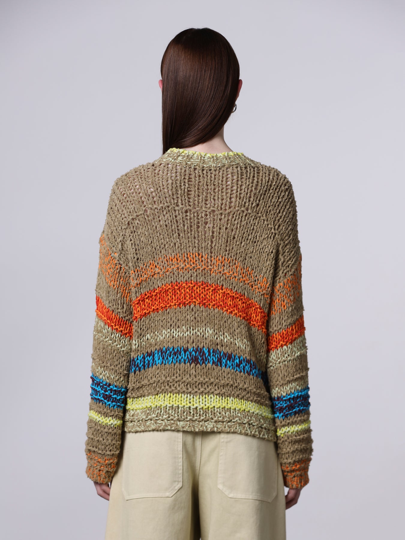 Mixed-stitch striped sweater