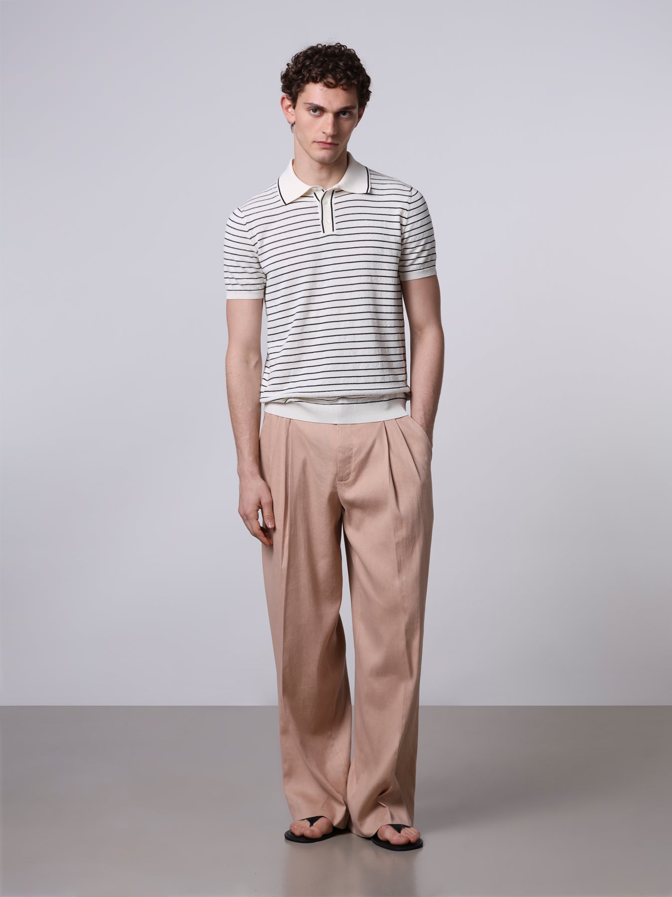 Striped cotton polo