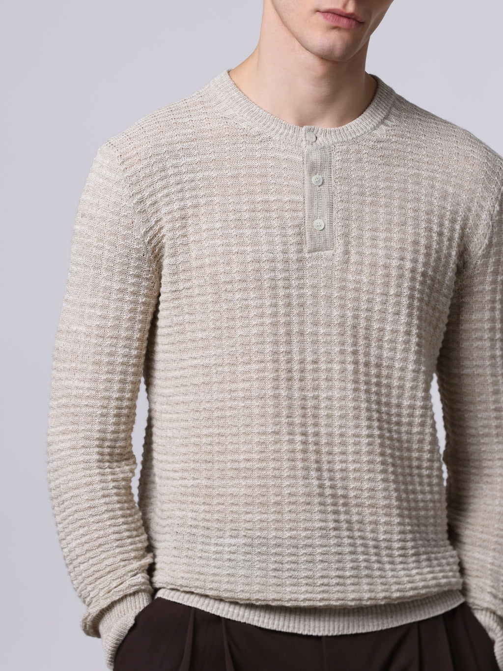Mouliné textured-knit sweater