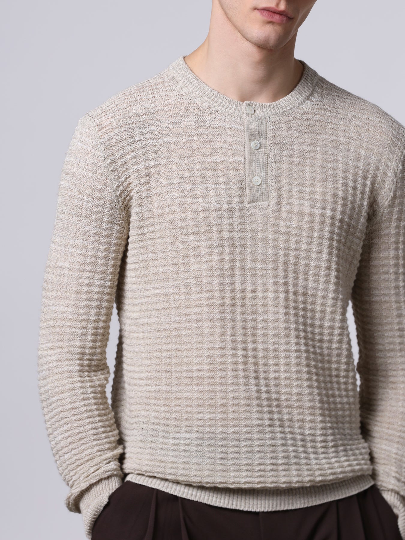Mouliné textured-knit sweater