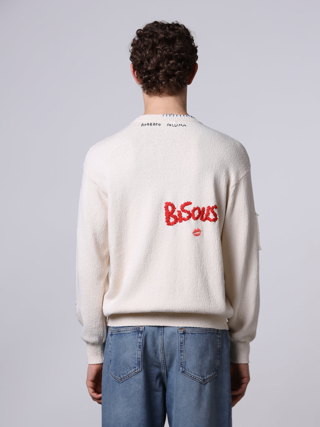 “Ciao Amore” Embroidered knit sweater