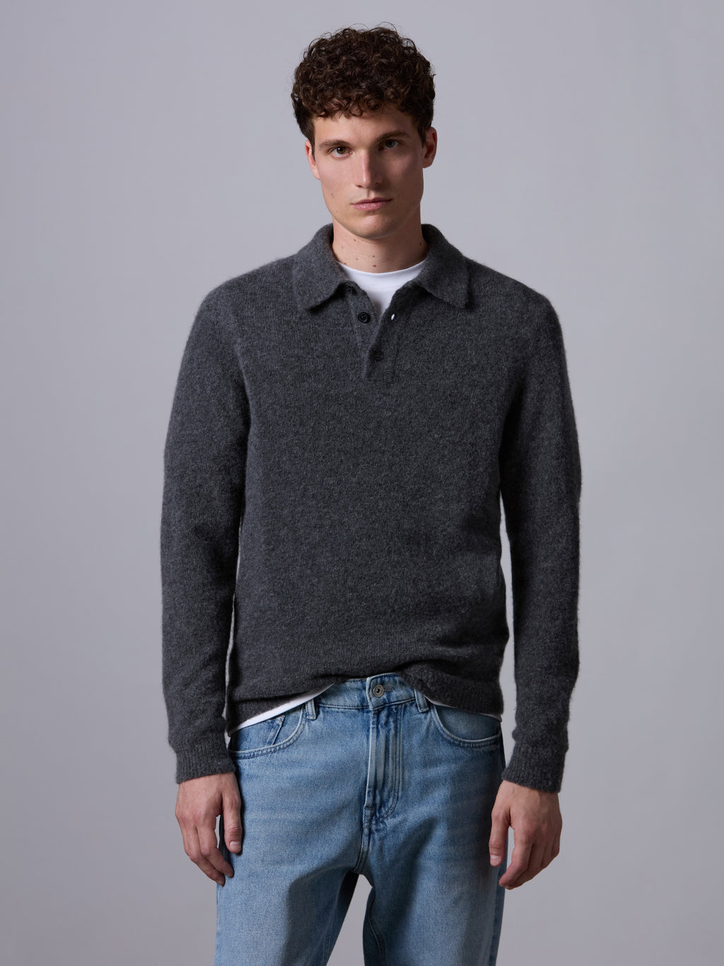 Cashmere and silk polo