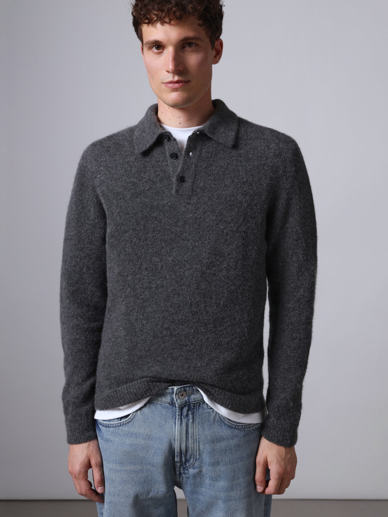 Cashmere and silk polo