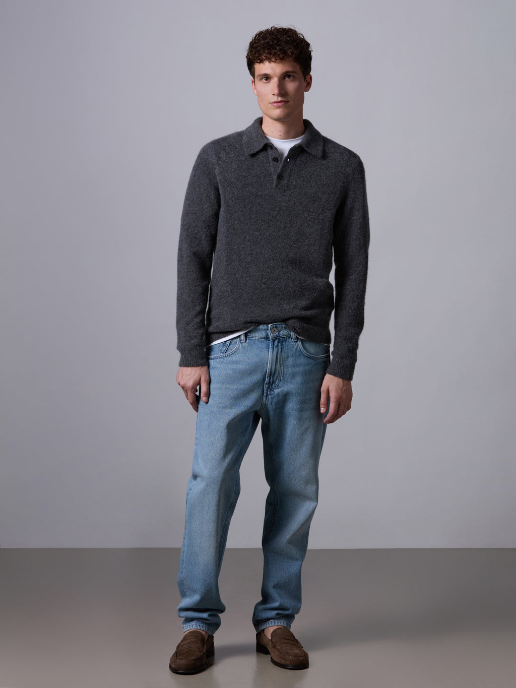 Cashmere and silk polo