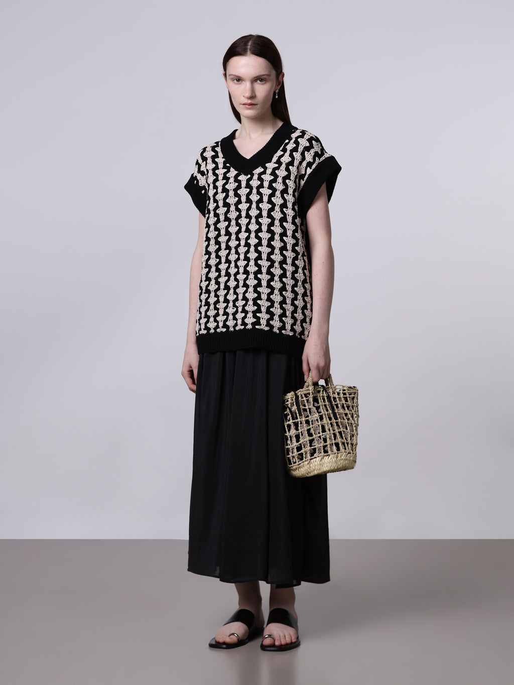 Bicolor jacquard slipover