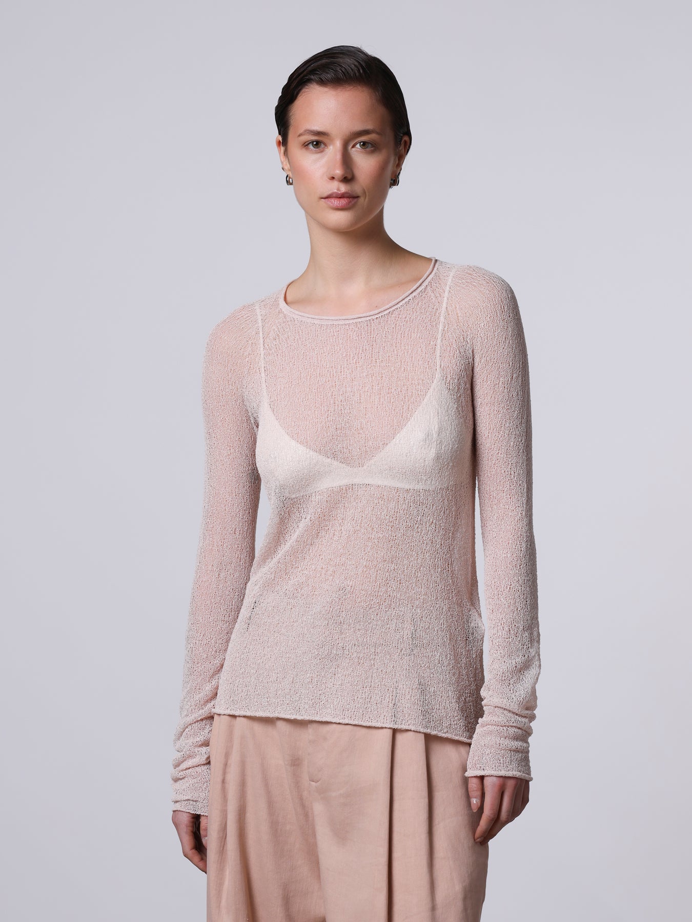 Openwork Lace-Effect sweater