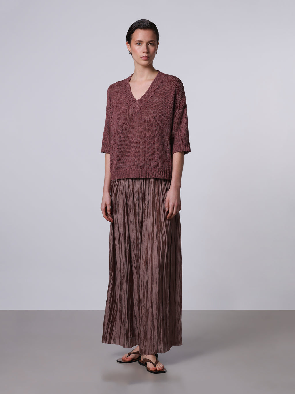 Plissé long skirt