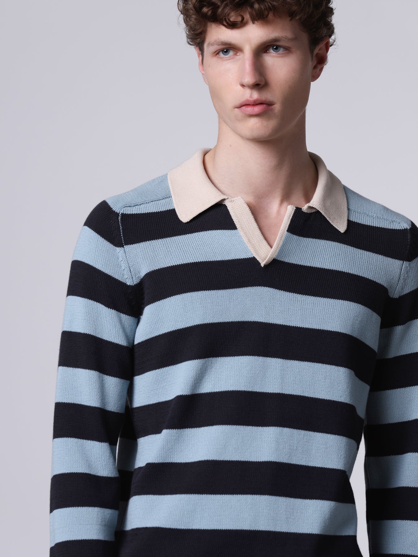 Bicolor striped polo