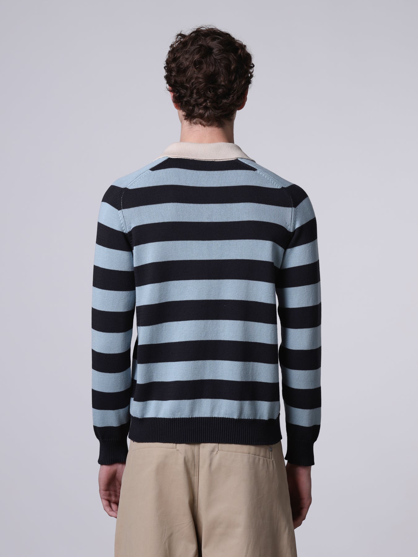 Bicolor striped polo