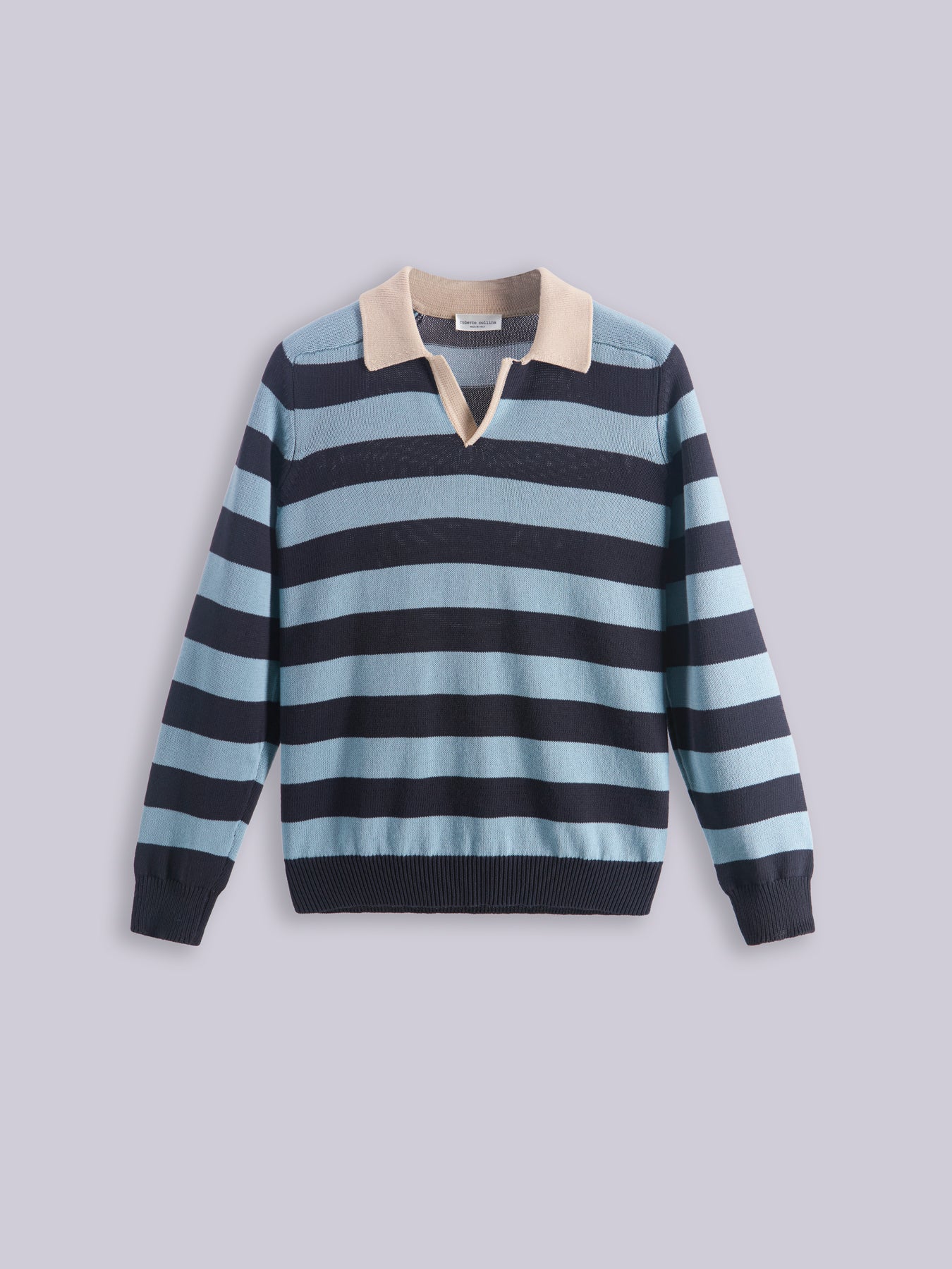 Bicolor striped polo