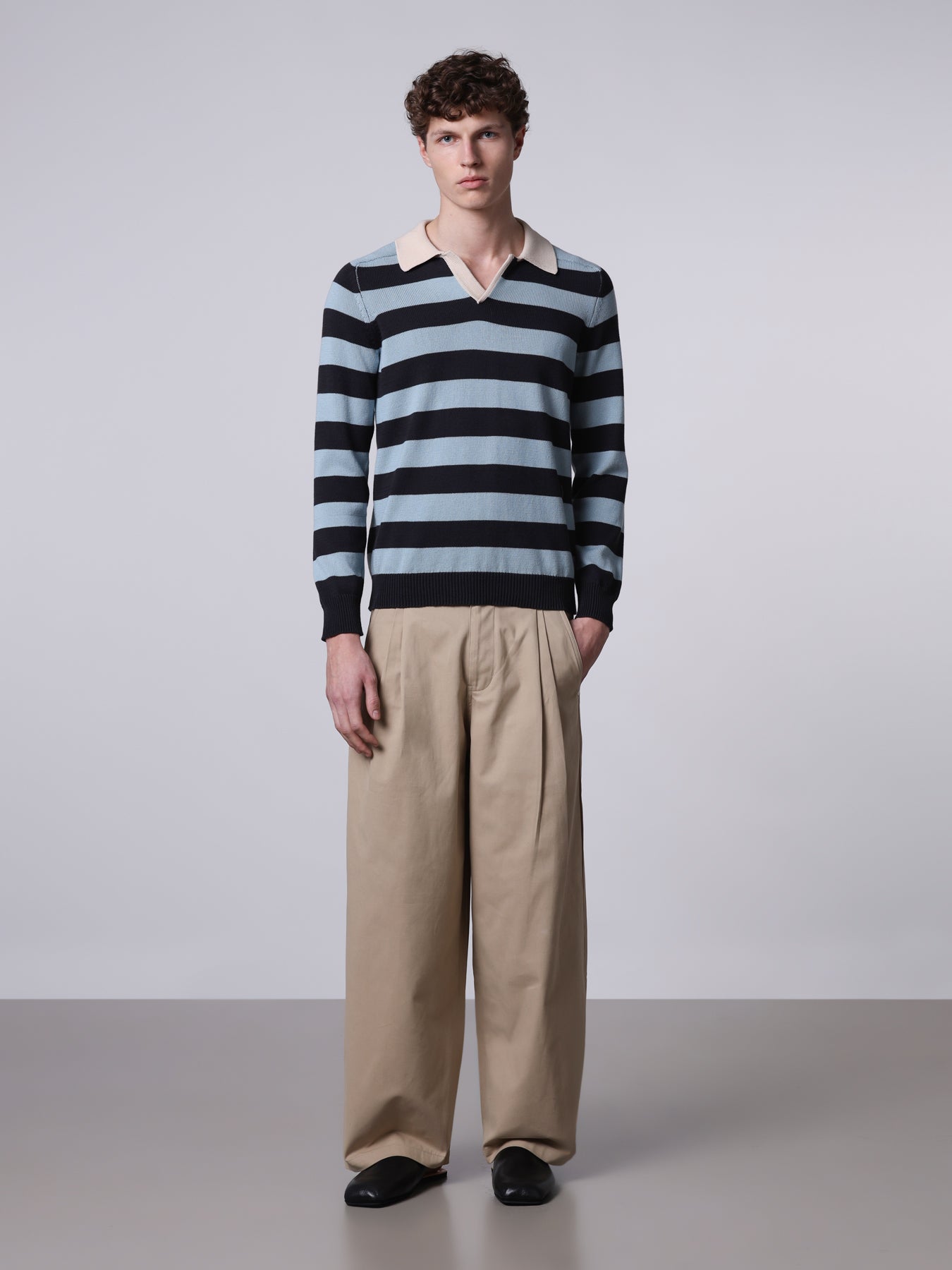 Bicolor striped polo