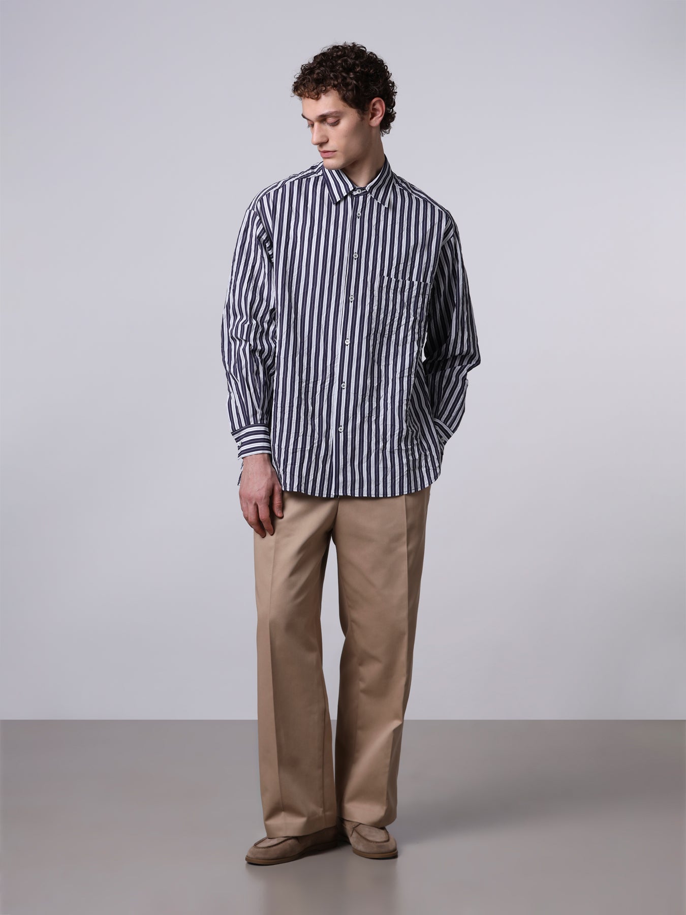 Oversized crinkled shirt