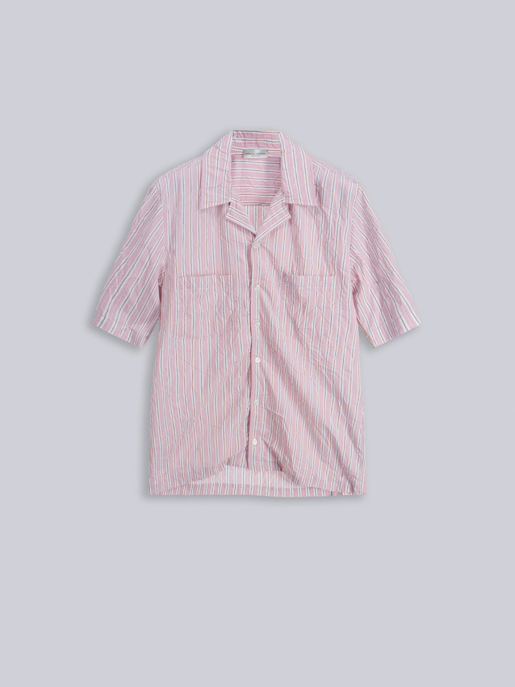 Oversized short sleeves crinkled shirt