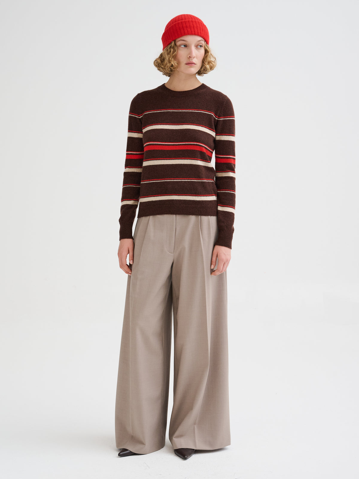 Striped cashmere and silk sweater