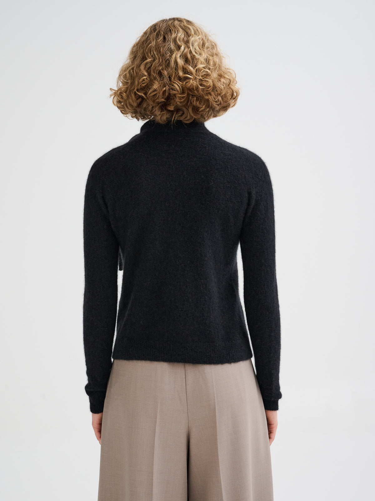 Cashmere and silk sweater with integrated scarf