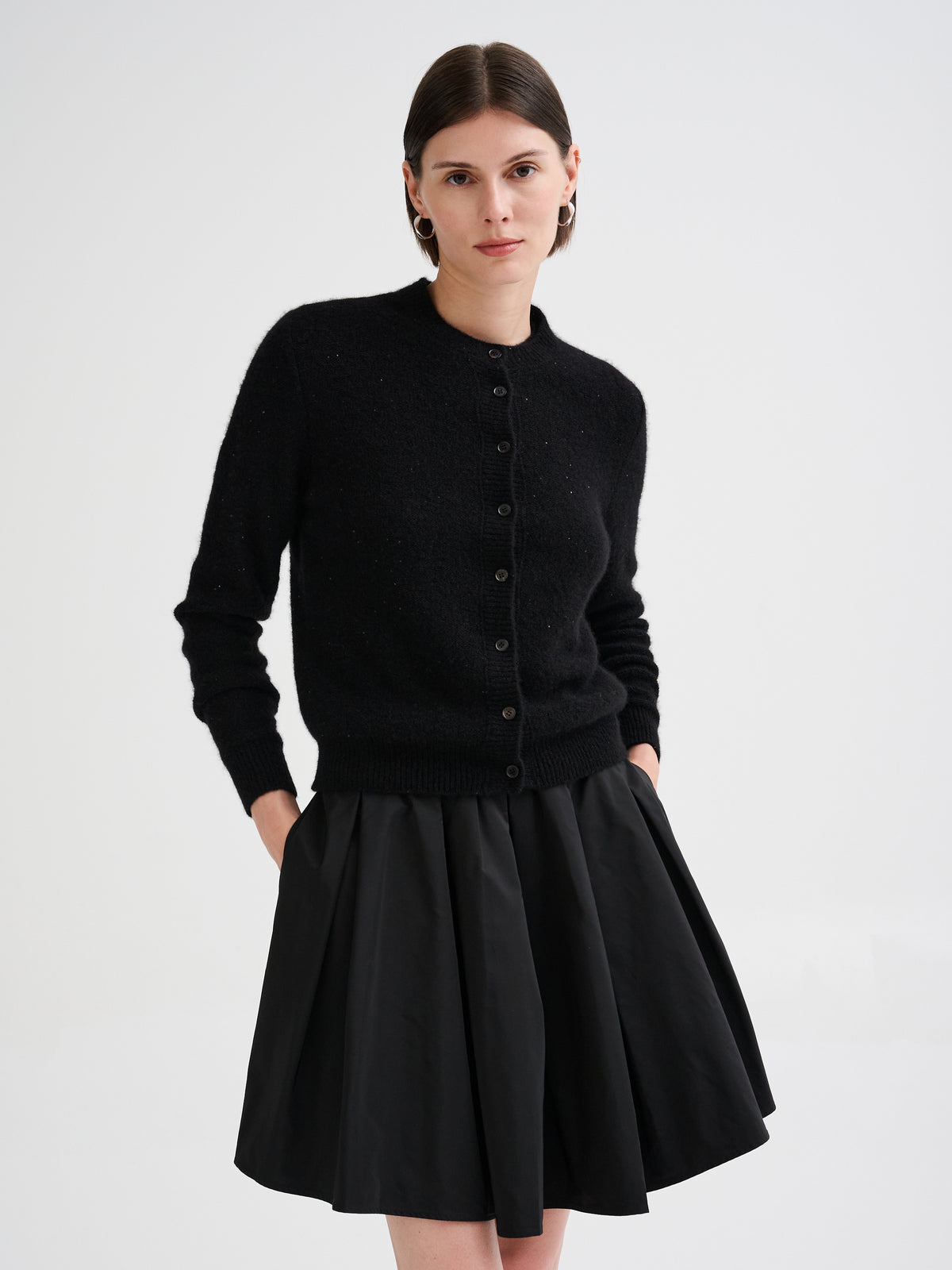 Micro-sequin boxy cardigan