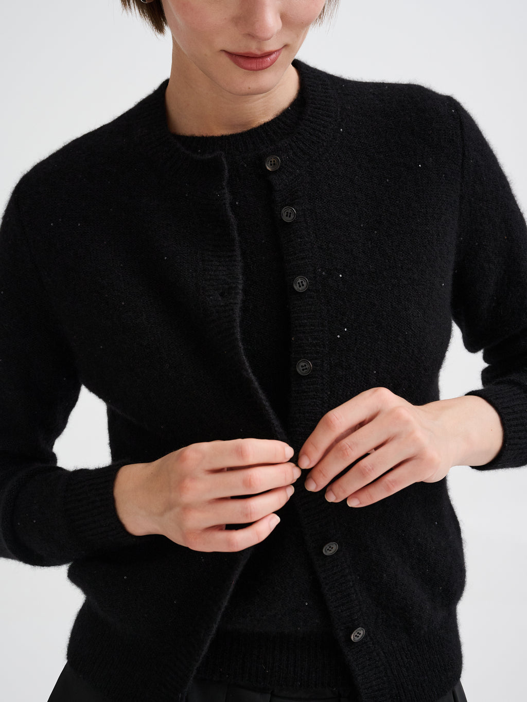 Micro-sequin boxy cardigan