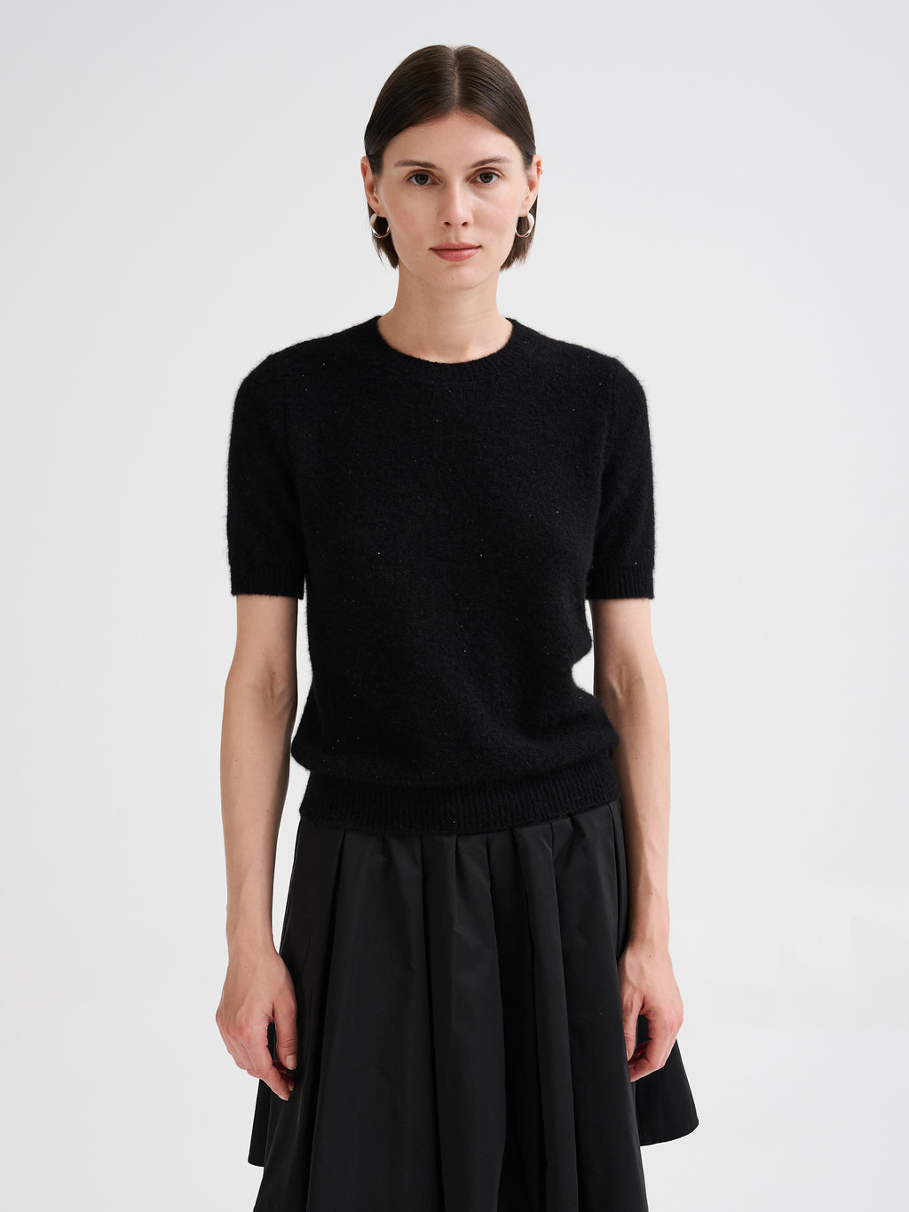 Micro-sequin knit T-shirt