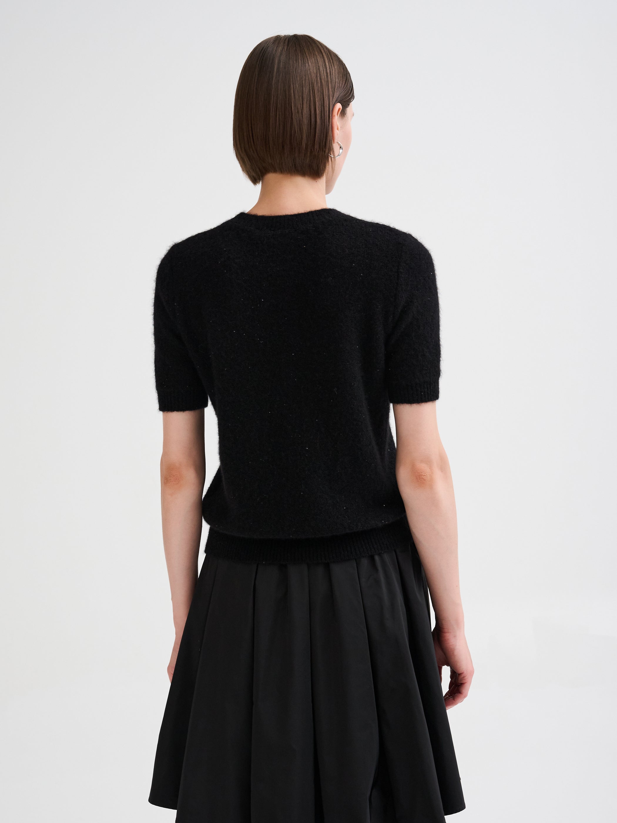 Micro-sequin knit T-shirt
