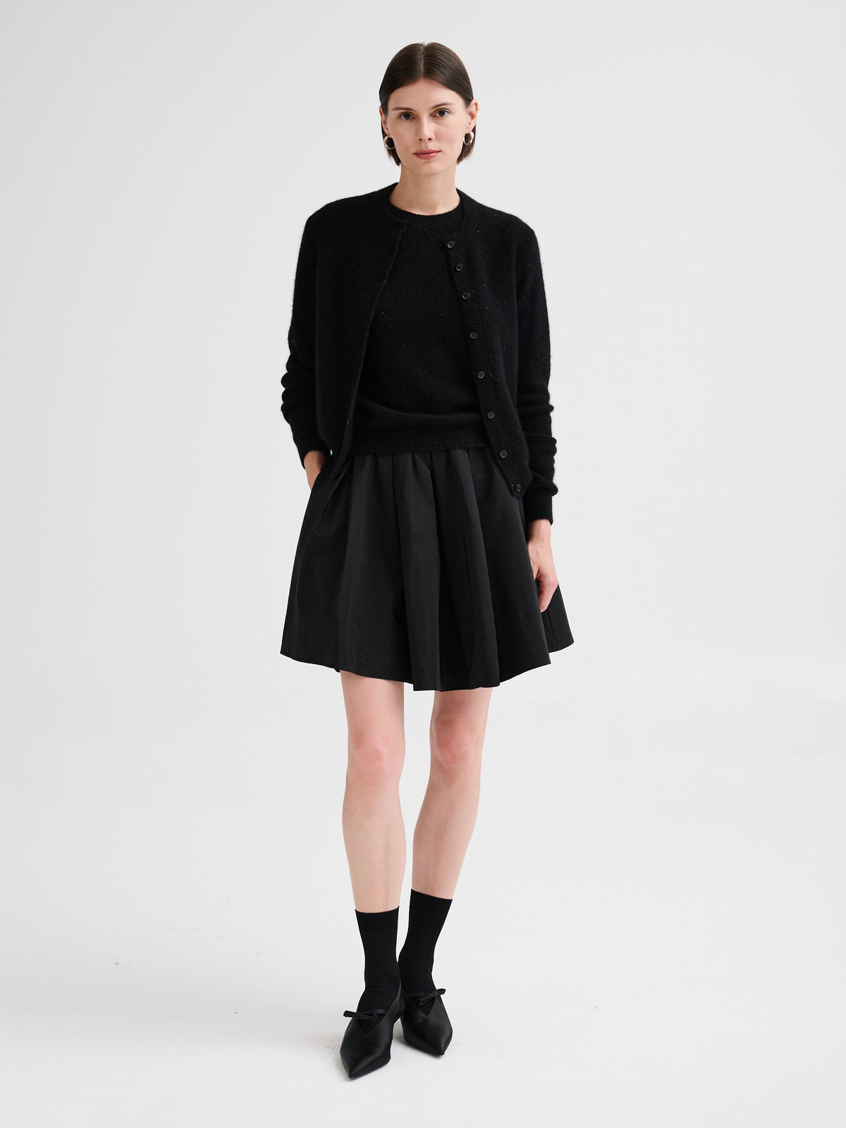 Micro-sequin knit T-shirt