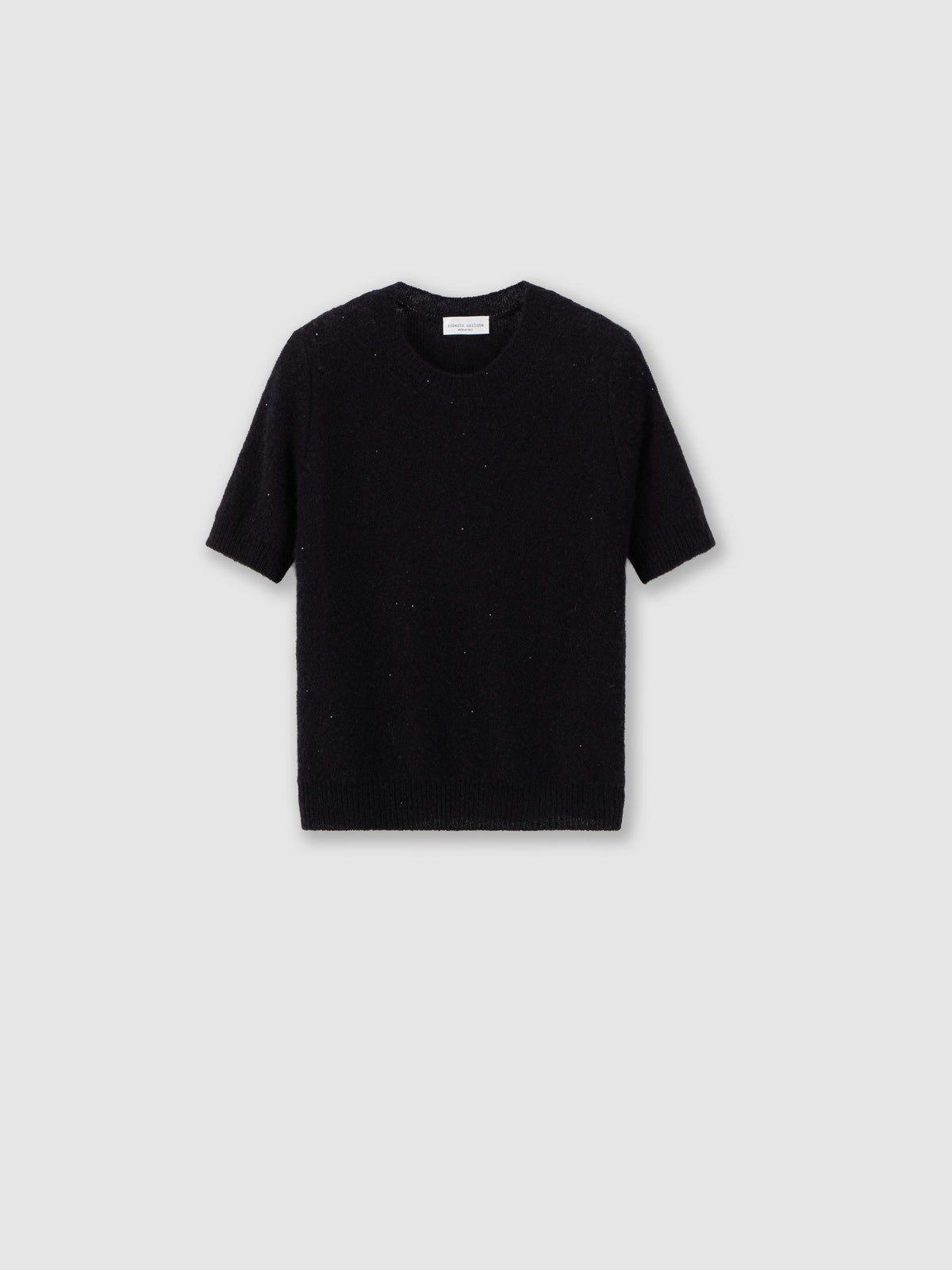 Micro-sequin knit T-shirt