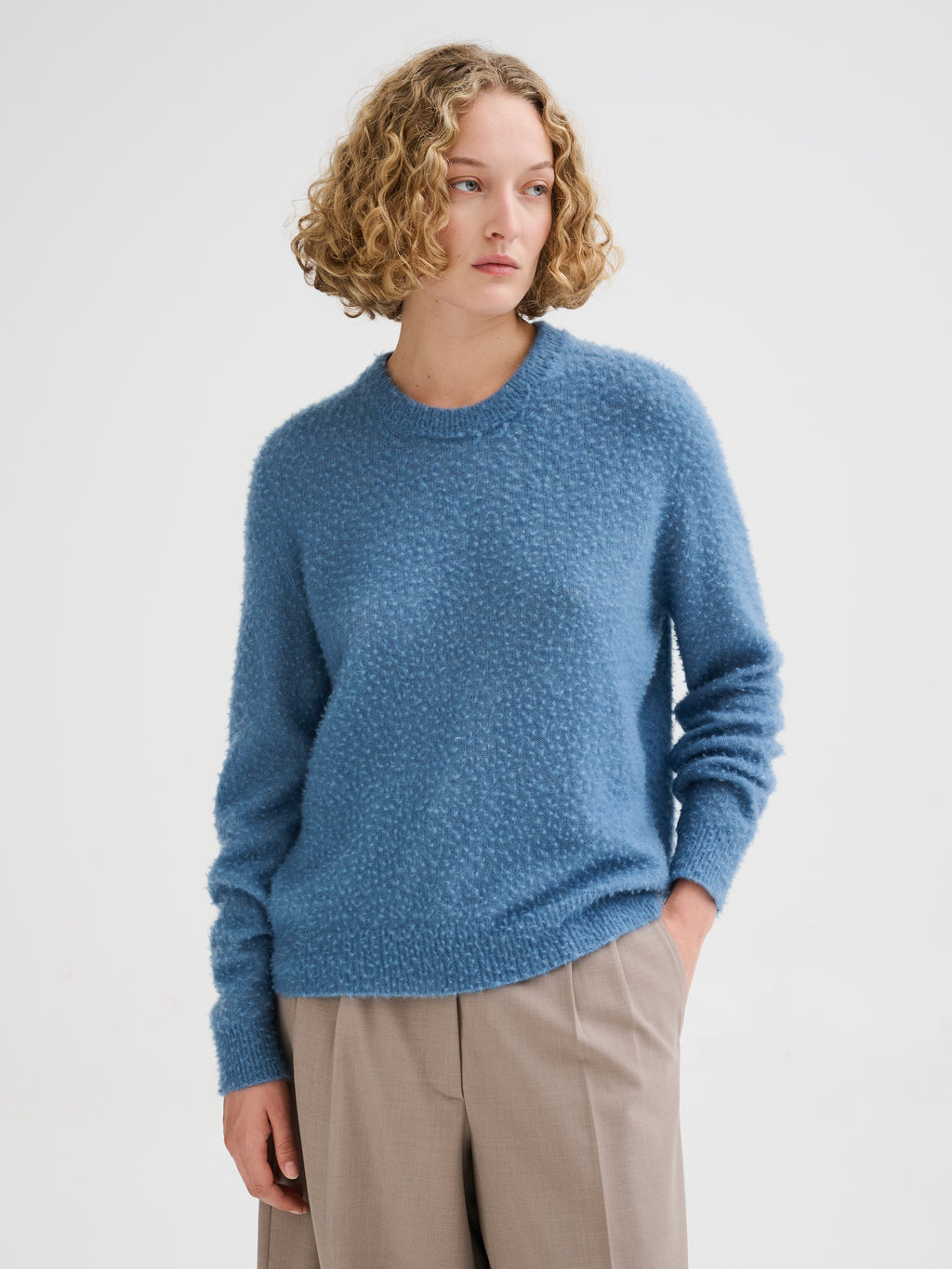 Cashmere and silk Casentino-effect sweater