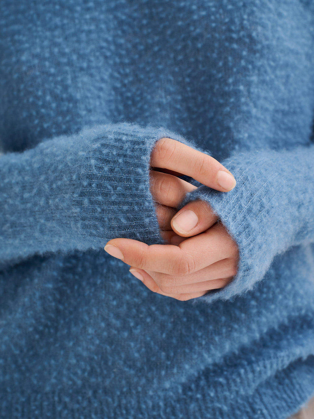 Cashmere and silk Casentino-effect sweater