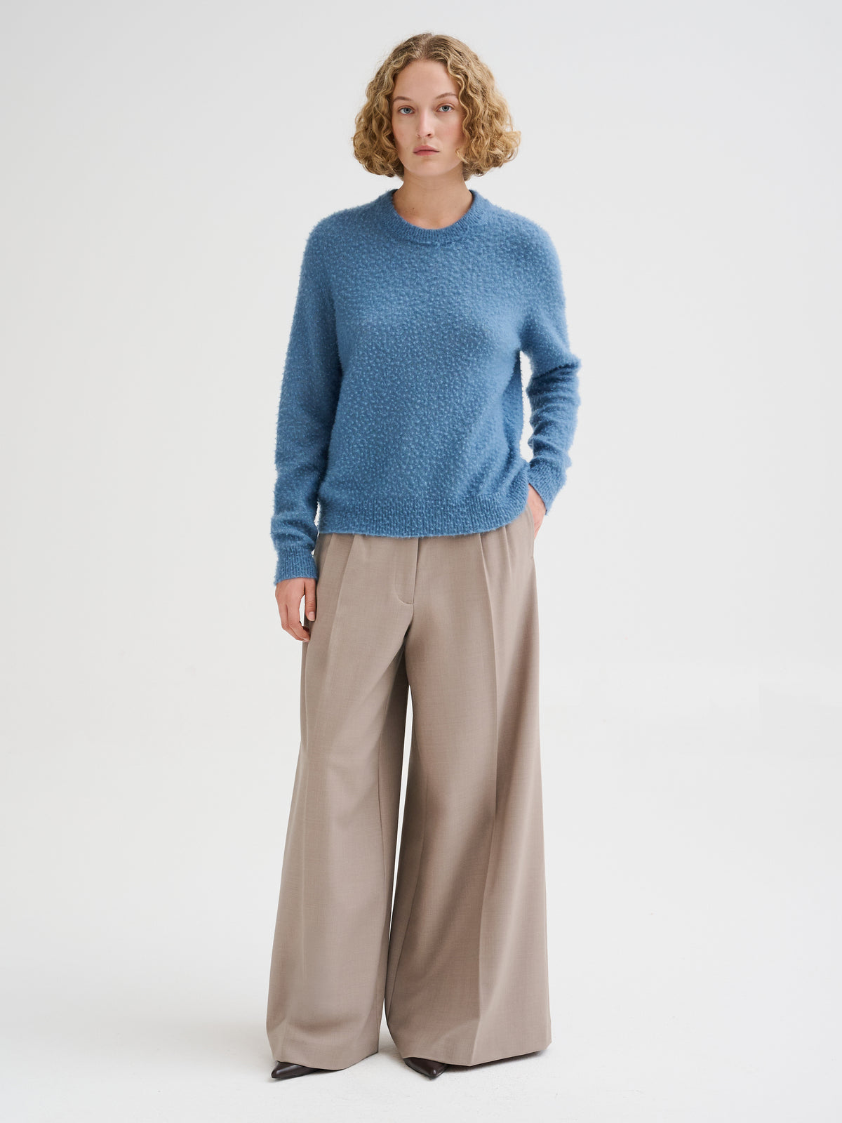 Cashmere and silk Casentino-effect sweater