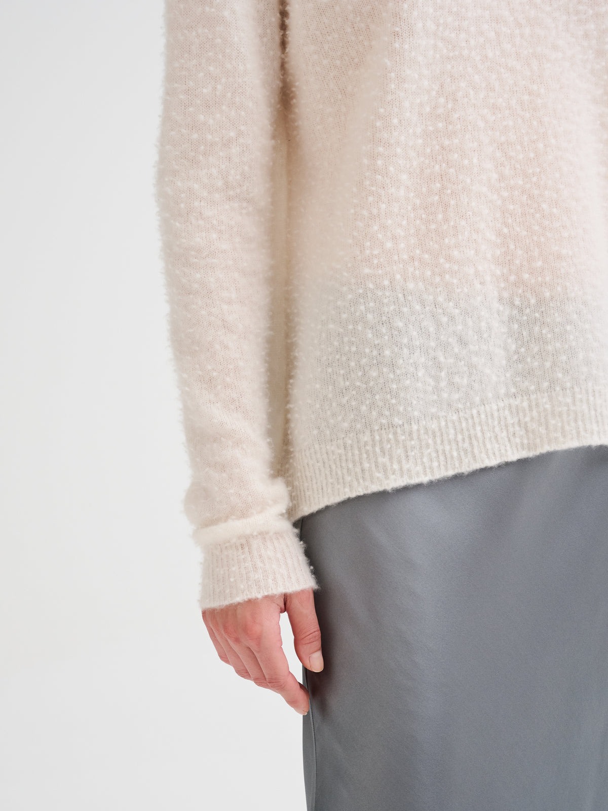 Cashmere and silk Casentino-effect sweater