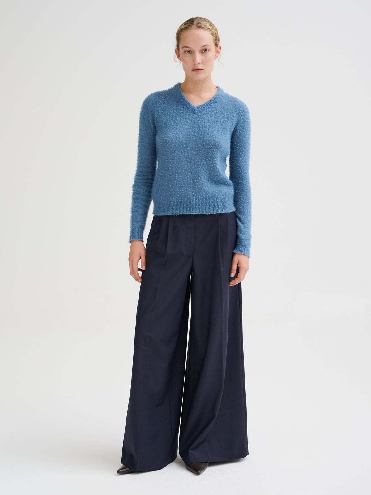 Cashmere and silk Casentino-effect V-neck sweater