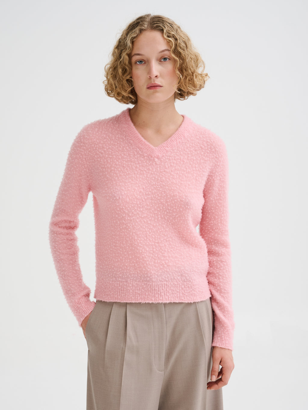 Cashmere and silk Casentino-effect V-neck sweater