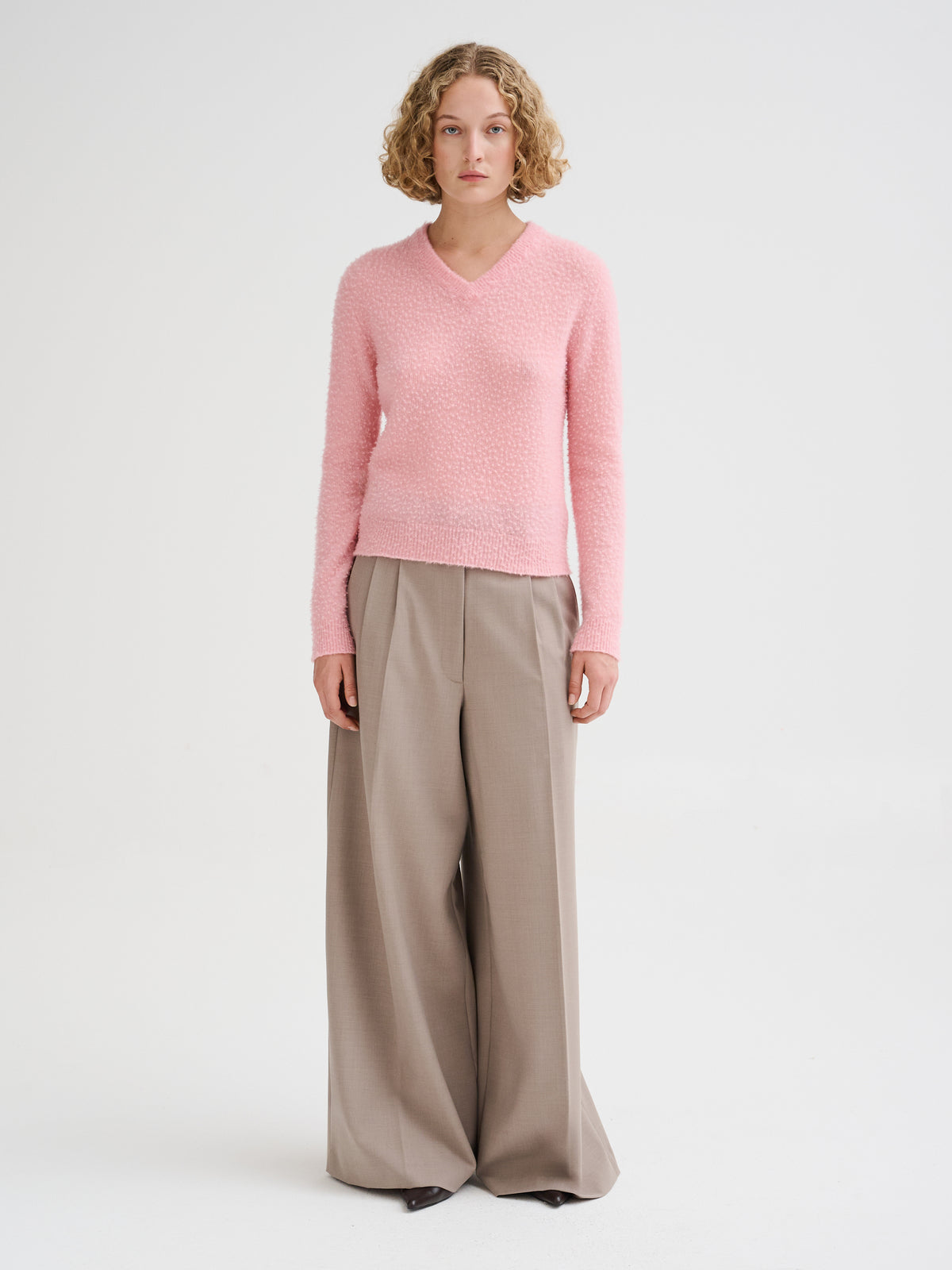 Cashmere and silk Casentino-effect V-neck sweater