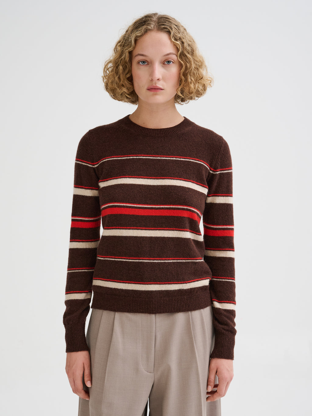 Striped cashmere and silk sweater