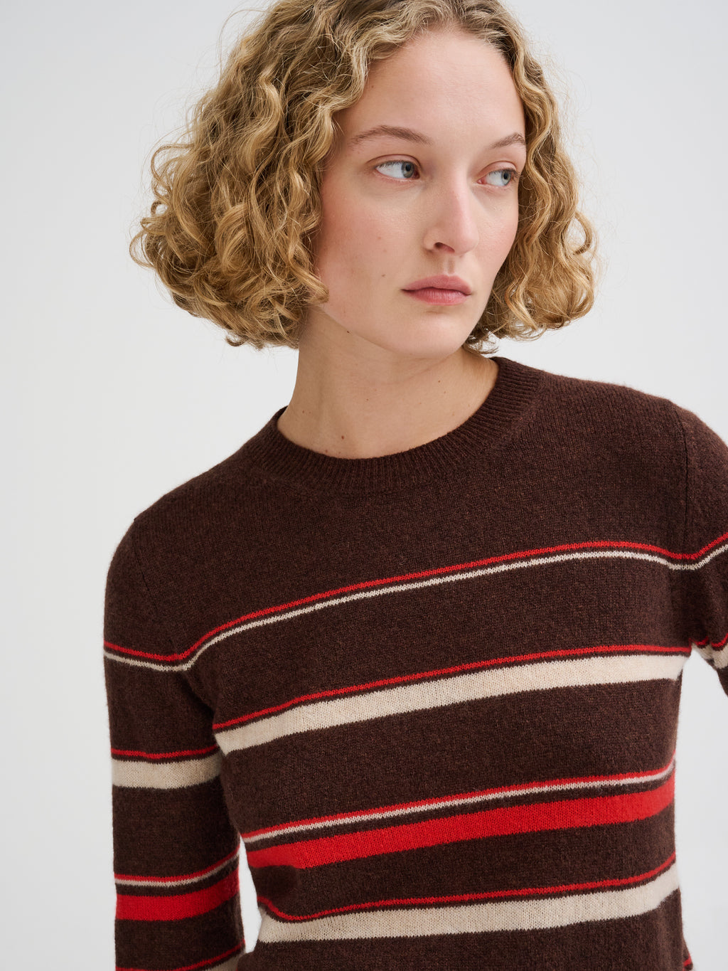Striped cashmere and silk sweater