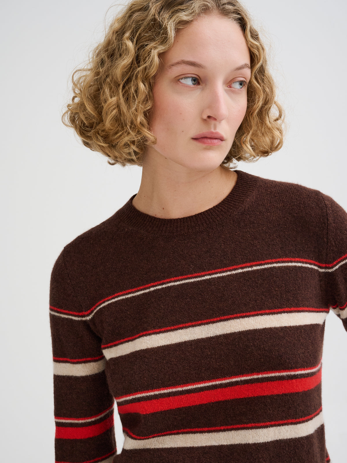 Striped cashmere and silk sweater