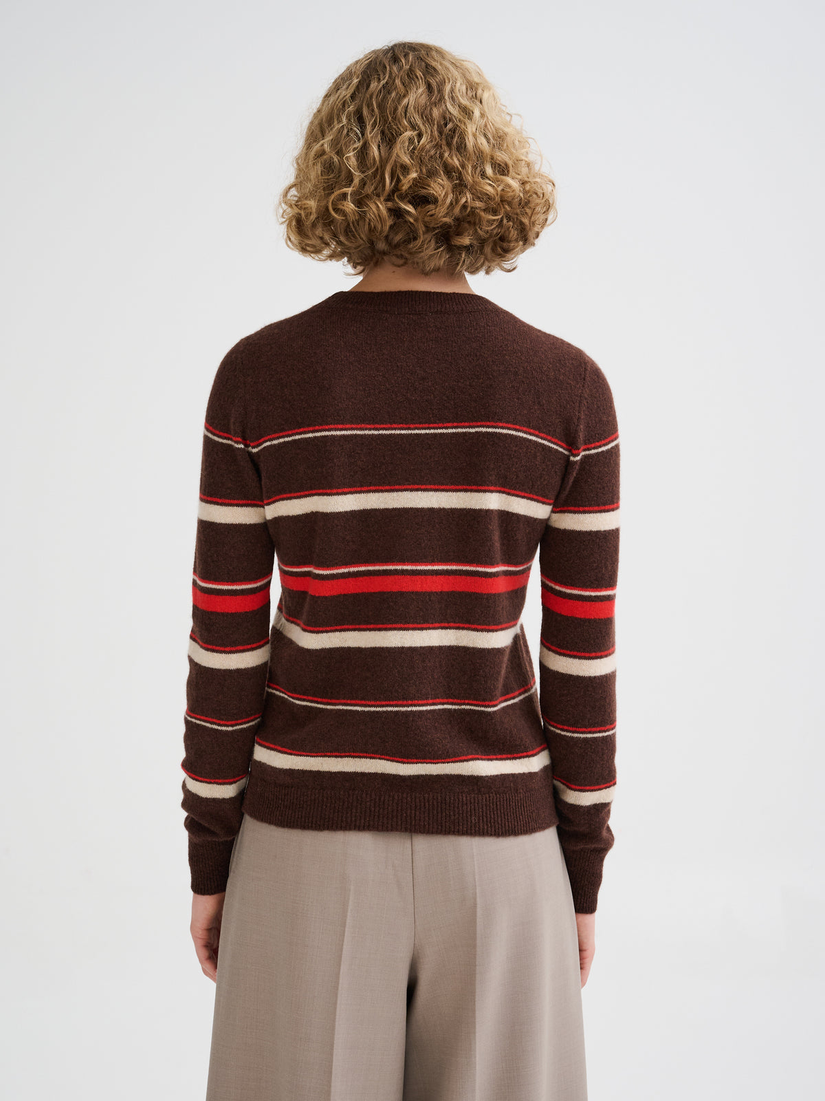 Striped cashmere and silk sweater