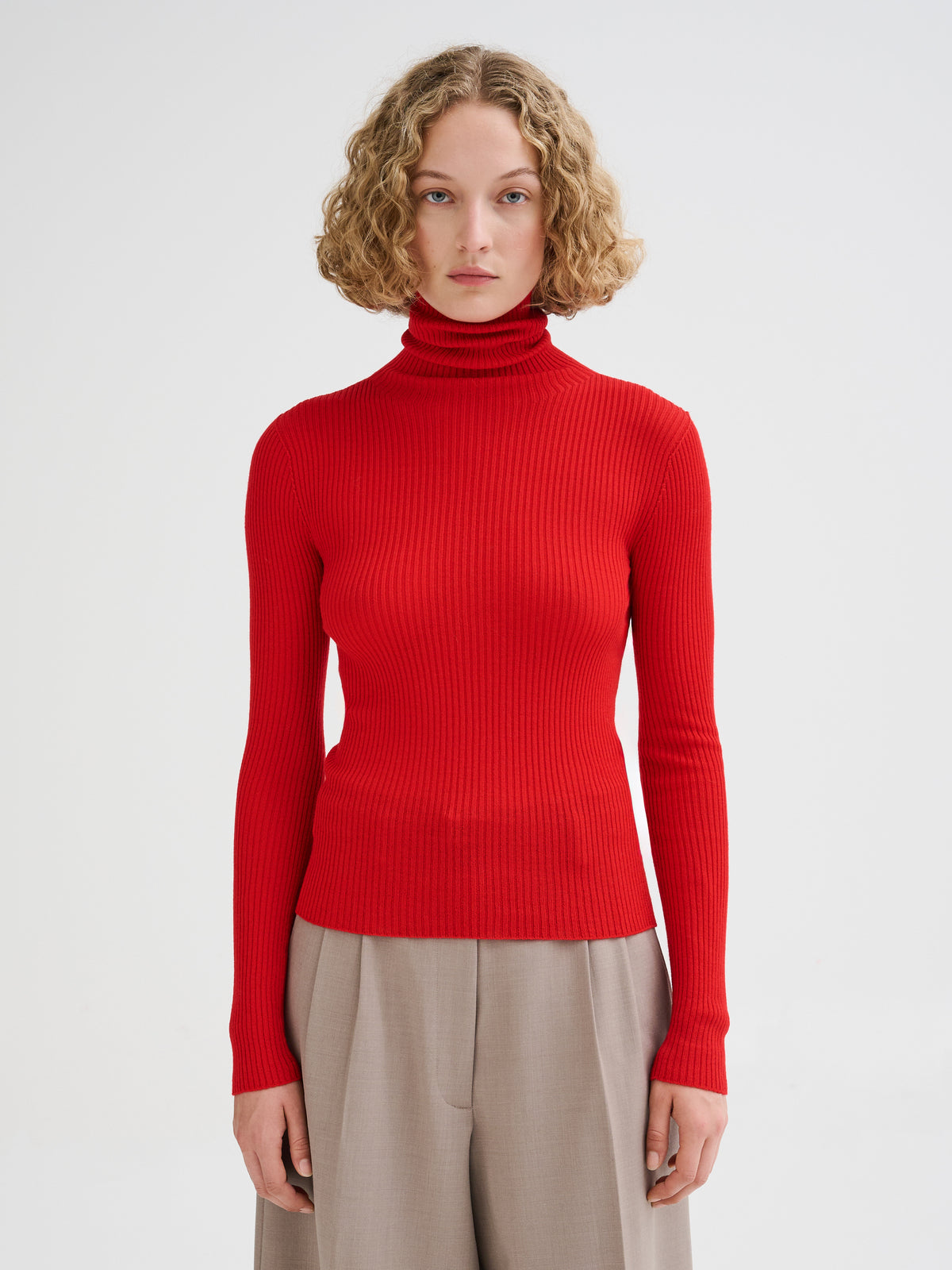 Merino wool ribbed turtleneck