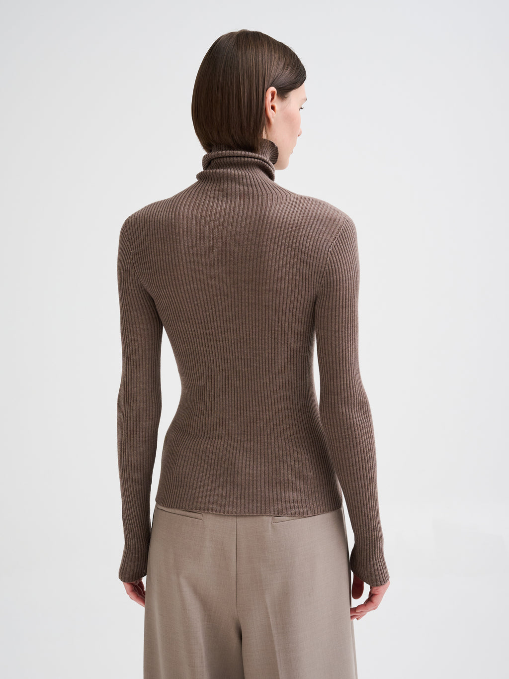Merino wool ribbed turtleneck