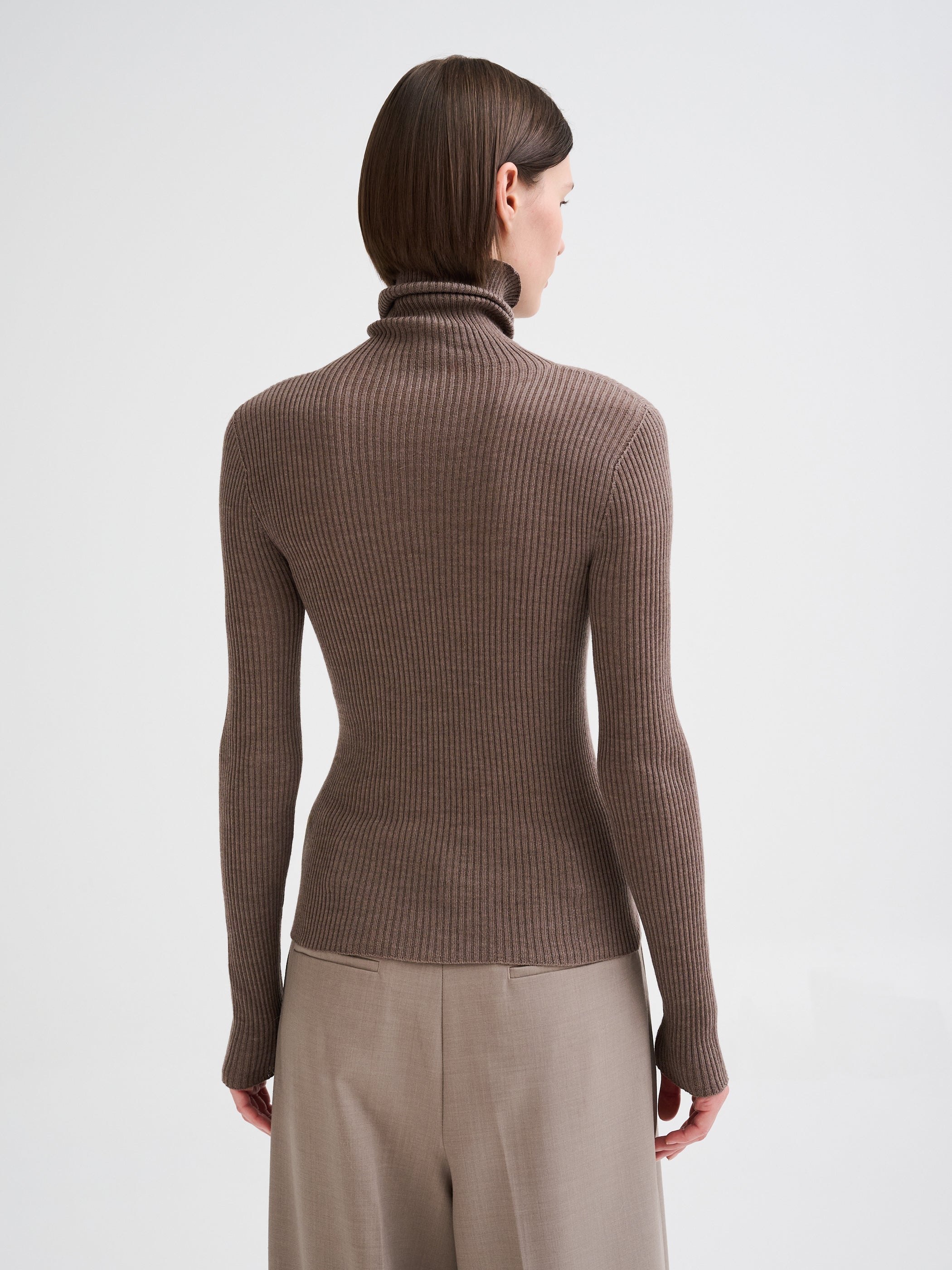 Merino wool ribbed turtleneck