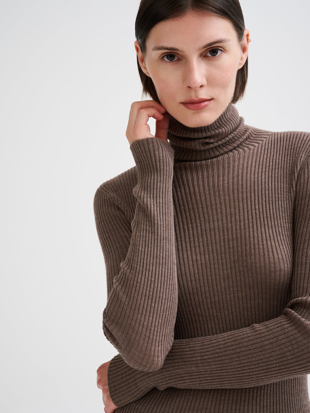 Merino wool ribbed turtleneck