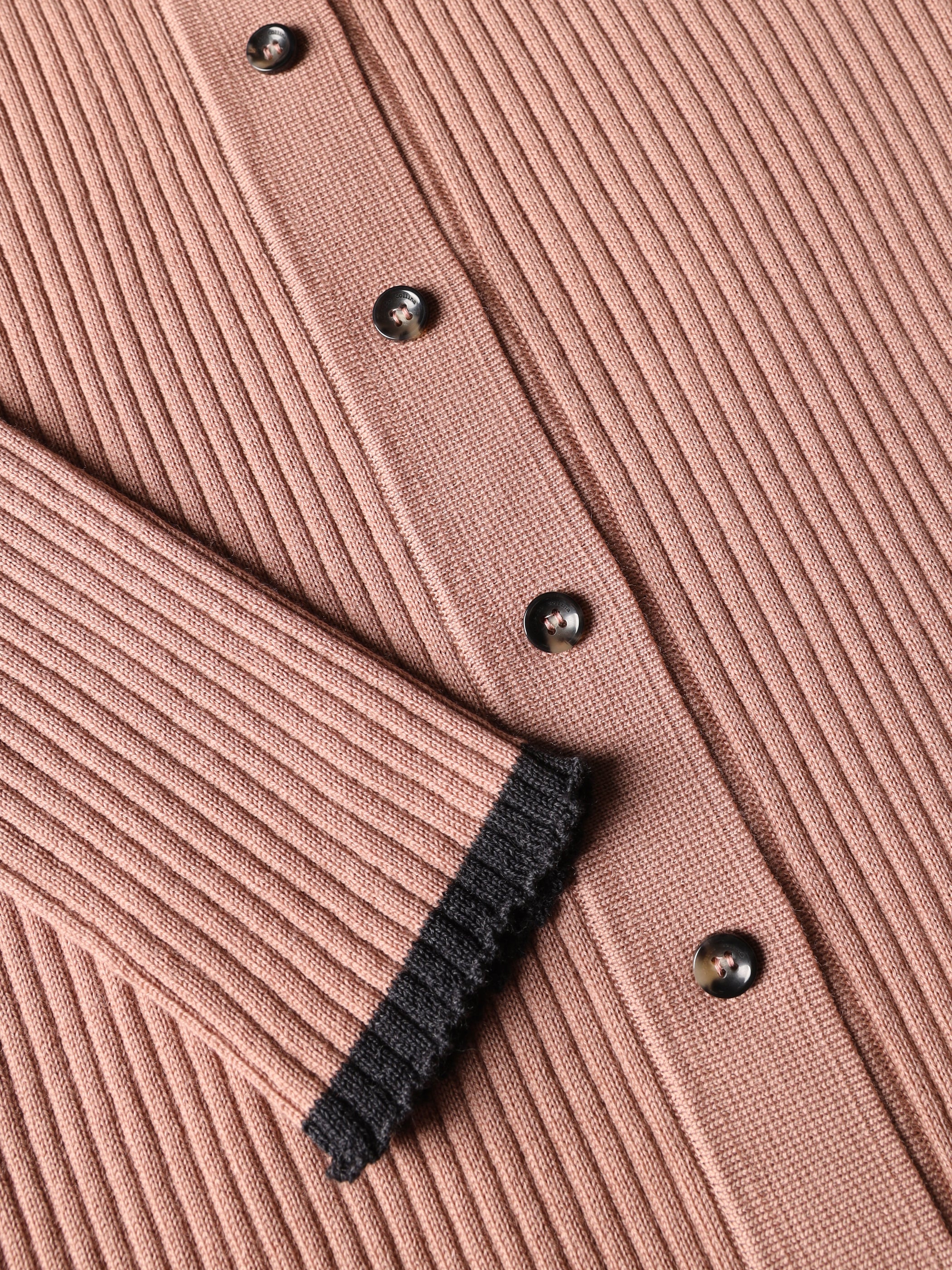 Merino wool ribbed knit shirt