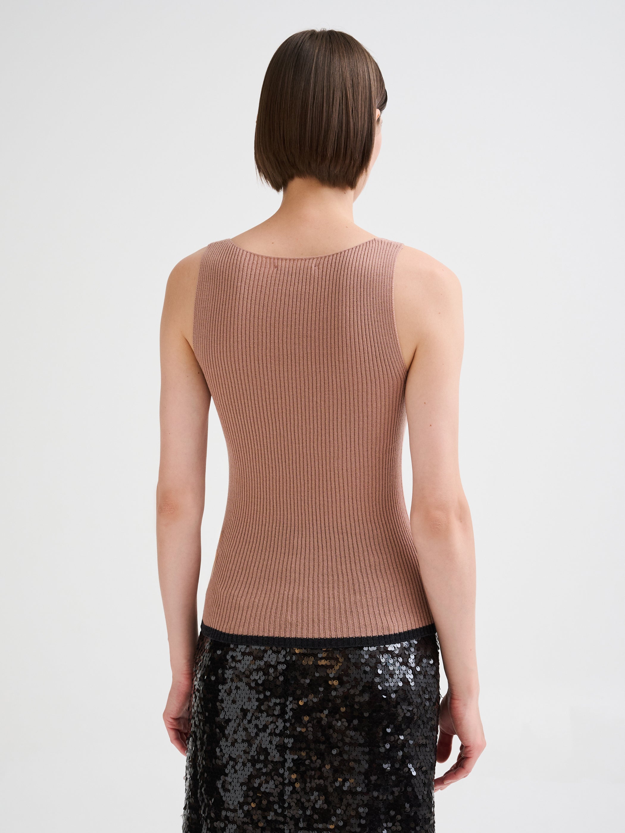 Merino wool ribbed top